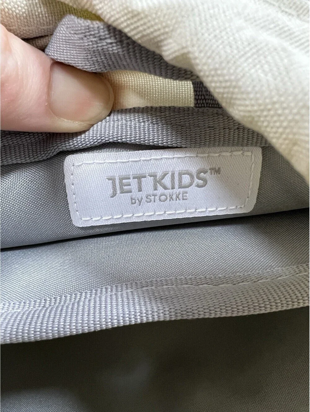 JetKids By Stokke Crew Backpack Gray And Tan Expandable Clean